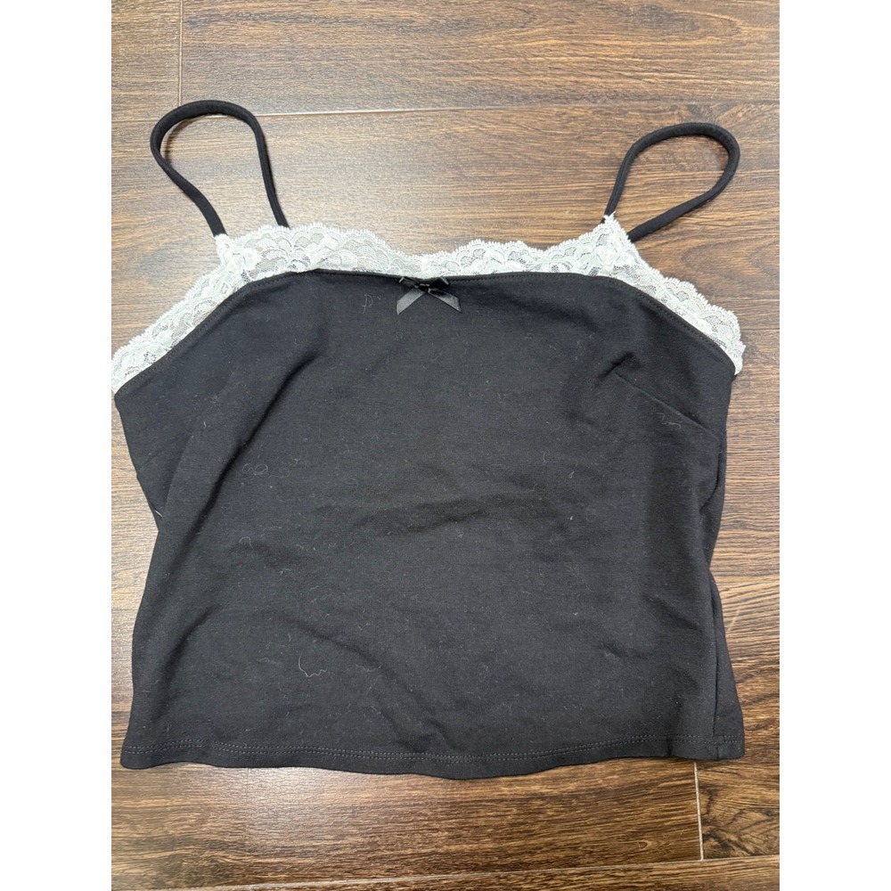Frankee & Skylarr Black Lace Trim Cami - Size Large -‎ Coquette Aesthetic